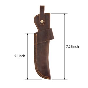 ANEETAFAN Leather Knife Sheath for Belt : Horizontal Knife Holster for Blade Knife,Compact Draw Knife Holster,Sheath for Fixed Blade Knife & Carry Out EDC Belt Organizer for Men Women