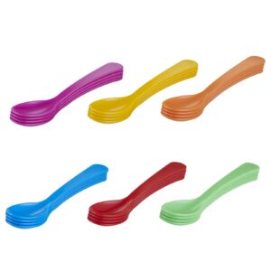 plastic egg spoons for soft boiled eggs,colorful disposable coffee spoons plastic spoons disposable hard and soft boiled egg spoons multifunctional plastic spoons for coffee, tea,ice-cream pack of 24