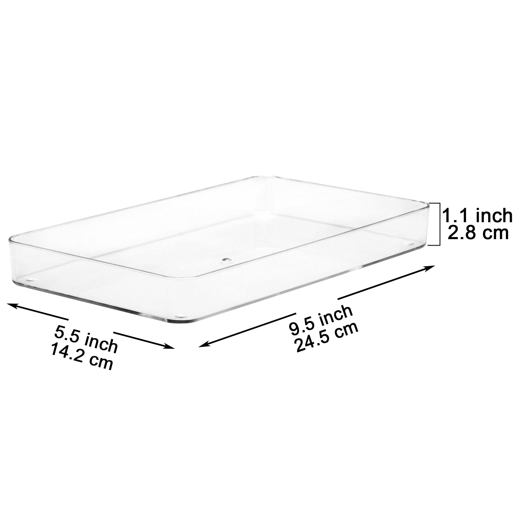 Youngever 3 Pack Plastic Bathroom Trays, Bathroom Counter Trays, Sturdy Vanity Organizer Plates