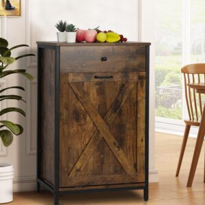 bed bath & beyond 10 gallon tilt out kitchen trash cabinet trash can wooden tilts out hands laundry recycling holder brown brown