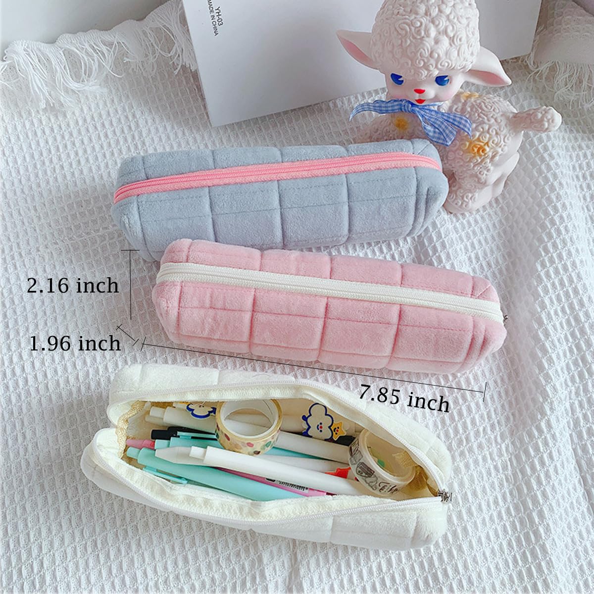 HABUAETY Small Pencil Pouch Pen Pouch Office Stationery Storage Bags Mini Makeup Cosmetic Bag