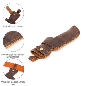 ANEETAFAN Leather Knife Sheath for Belt : Horizontal Knife Holster for Blade Knife,Compact Draw Knife Holster,Sheath for Fixed Blade Knife & Carry Out EDC Belt Organizer for Men Women