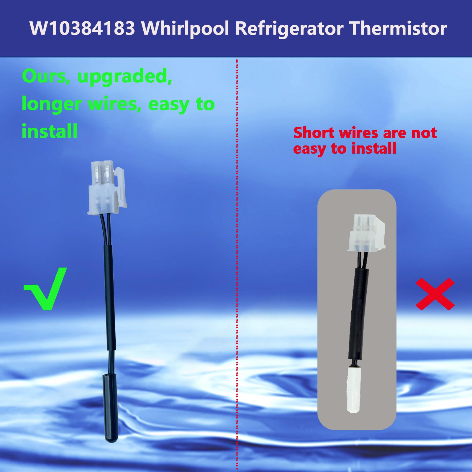 w10384183 refrigerator temperature sensor for whirlpool wpw10384183 ps11753996 2118228