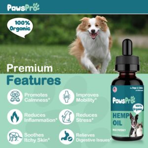 PawsPro Hemp Oil for Dogs and Cats - Helps Pets with Anxiety, Pain, Stress, Sleep, Arthritis, Seizures Relief - Calming Treats Chews - Support Hip and Joint Health (2 Pack)