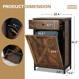 Bed Bath & Beyond 10 Gallon Tilt Out Kitchen Trash Cabinet Trash Can Wooden Tilts Out Hands Laundry Recycling Holder Brown Brown