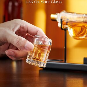 Birthday Gifts for Men Dad, Kollea Gun Whiskey Decanter Sets for Men - Shot Glass, Funny Christmas Gift Ideas for Him Boyfriend Brother, Liquor Dispenser for Bar, Anniversary, Veteran Military Present