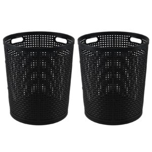 Ysmiltion Plastic Round Dirty Clothes Hampers, 40 L Round Laundry Baskets, 2 Packs