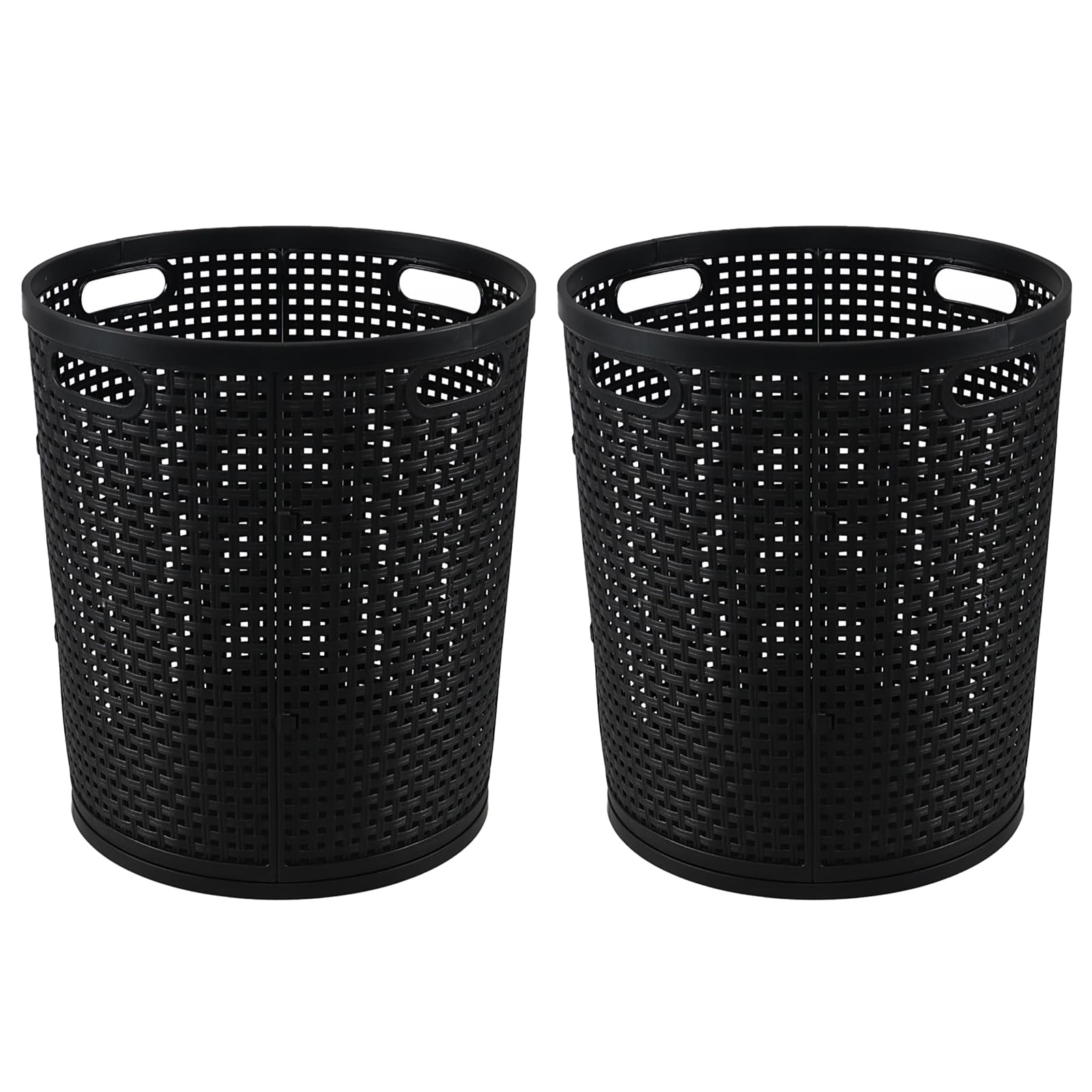 Ysmiltion Plastic Round Dirty Clothes Hampers, 40 L Round Laundry Baskets, 2 Packs