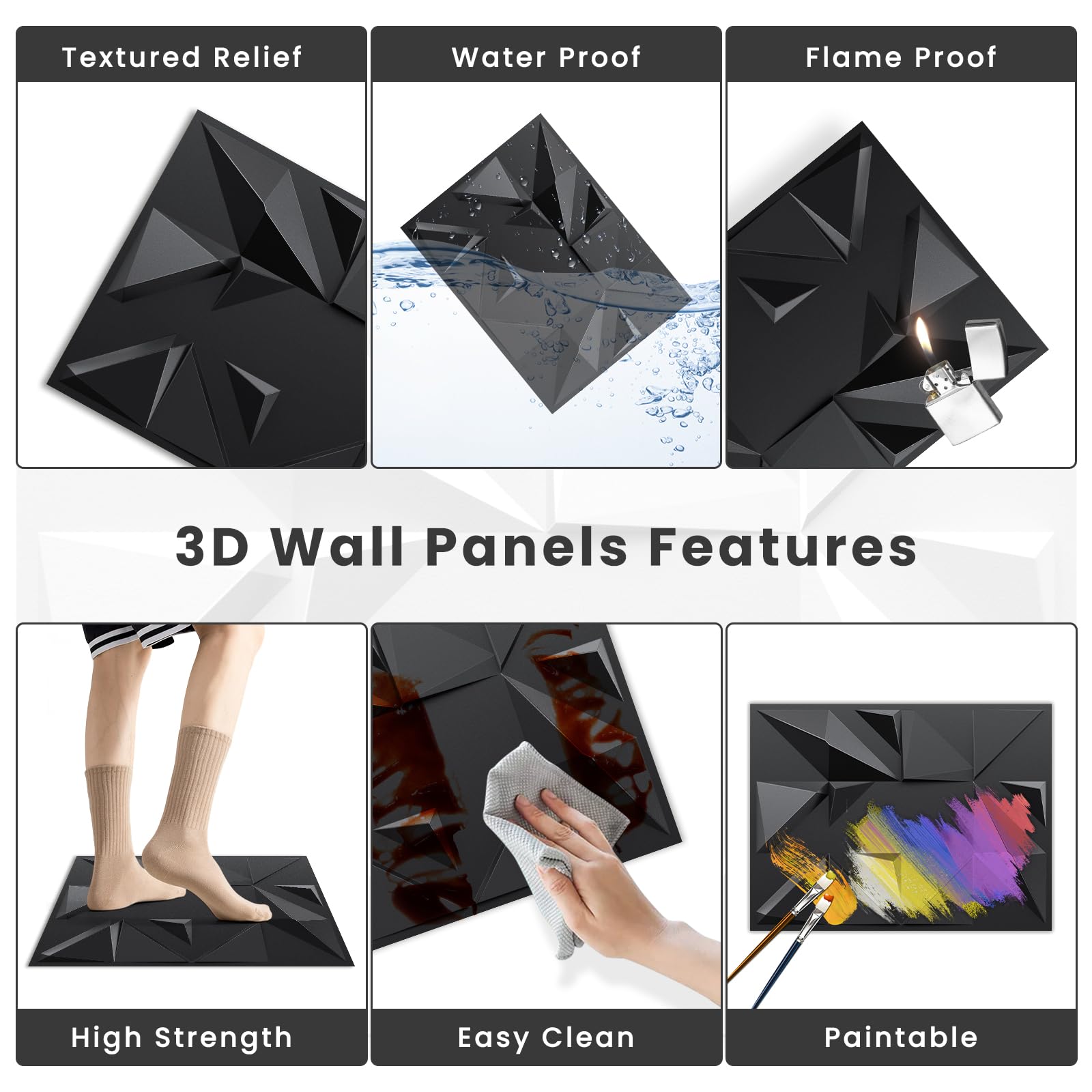 15.7"x11.8" 3D Wall Panels, 24PC Modern Interior Accent Wall Panel Geometric Textured Wall Tiles for for Living Room Hotel Office, Coving 31 Sq.Ft