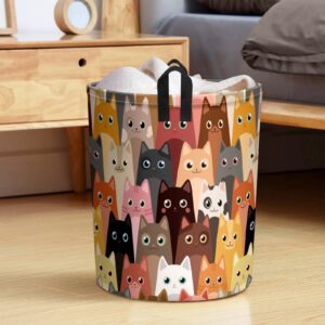 mchuang Cartoon Funny Cat Laundry Hamper,kids laundry Basket,Waterproof Storage Bin for Bedroom,Clothes Organizer Basket,Toys Box,Room Decor