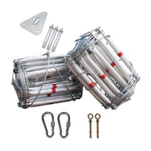 soft ladder rope wire fire escape aluminum alloy home fireproof high altitude rescue project climbing compact & reusable excellent load bearing capacity,8m/26.3ft