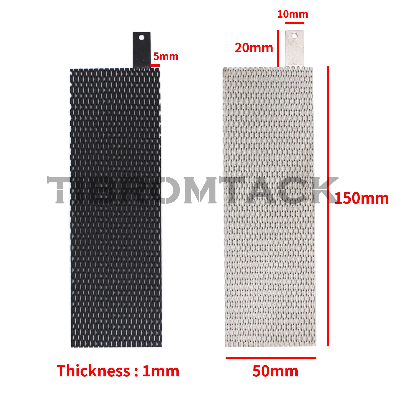 2PCS Electrodes, Titanium Anode Mesh with MMO Ruthenium-Iridium Coating and Cathode Electrolytic Mesh Without Coating for Electrochemical Application and Swimming Pool Cleaning