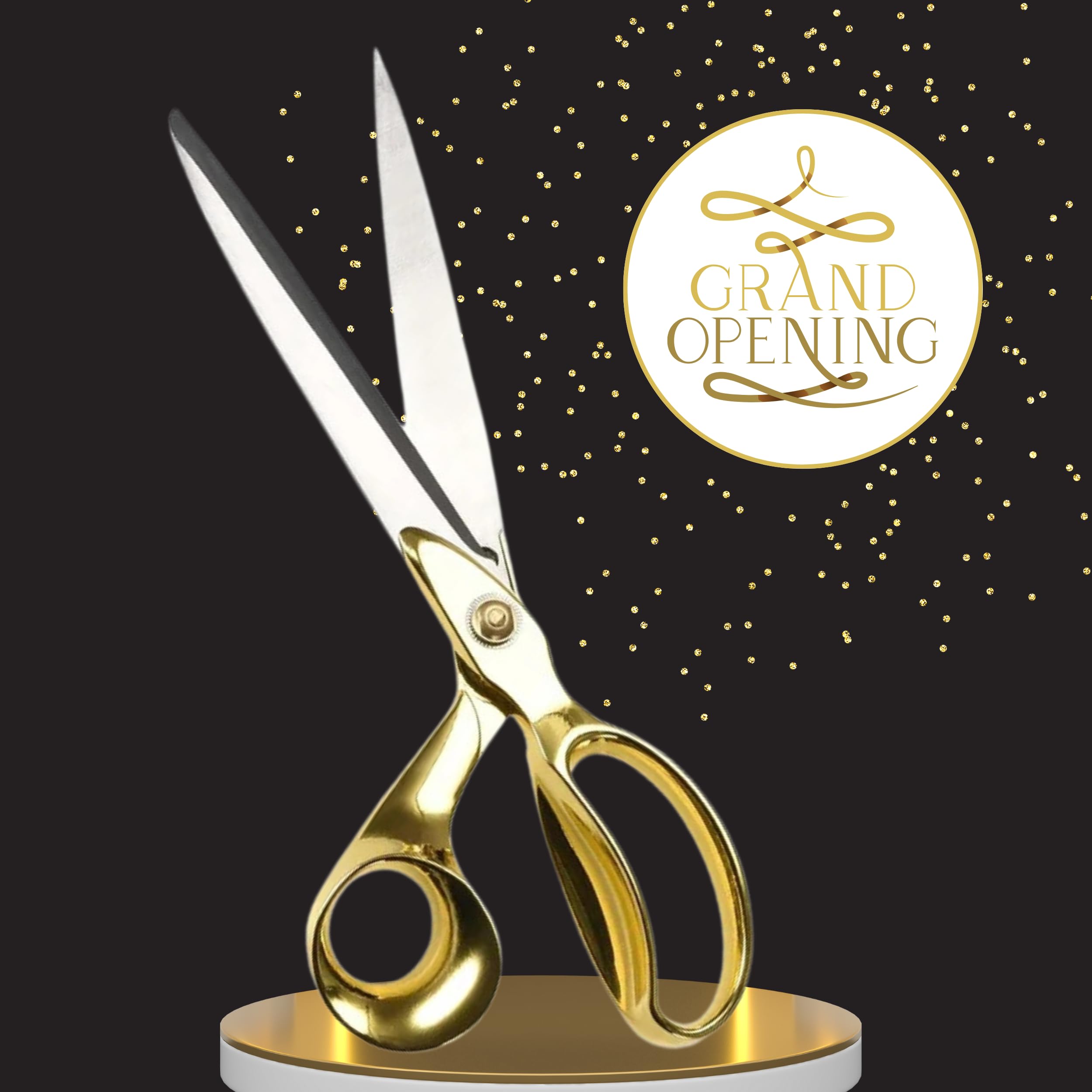 11" Gold Scissors for Grand Opening – Heavy Duty Gold Ribbon Cutting Scissors for Special Events Inaugurations Ceremonies Sharp Stainless Steel Scissors Gold 11 Inch Best Scissors for All Purpose