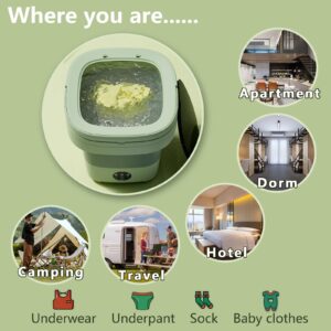 Portable Washing Machine 12L Foldable - Deep Cleaning with Blue Light Large Capacity 3 Modes Mini Washing Machine of Baby Clothes Small Clothes for Apartments Dormitories Camping RV Travel W25