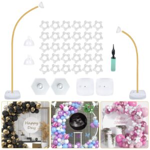 deyixun gold balloon arch stand kit, 9.3ft & 6ft free bending soft balloon flower backdrop stands set with water base for birthday party decorations baby shower wedding graduation balloons decor