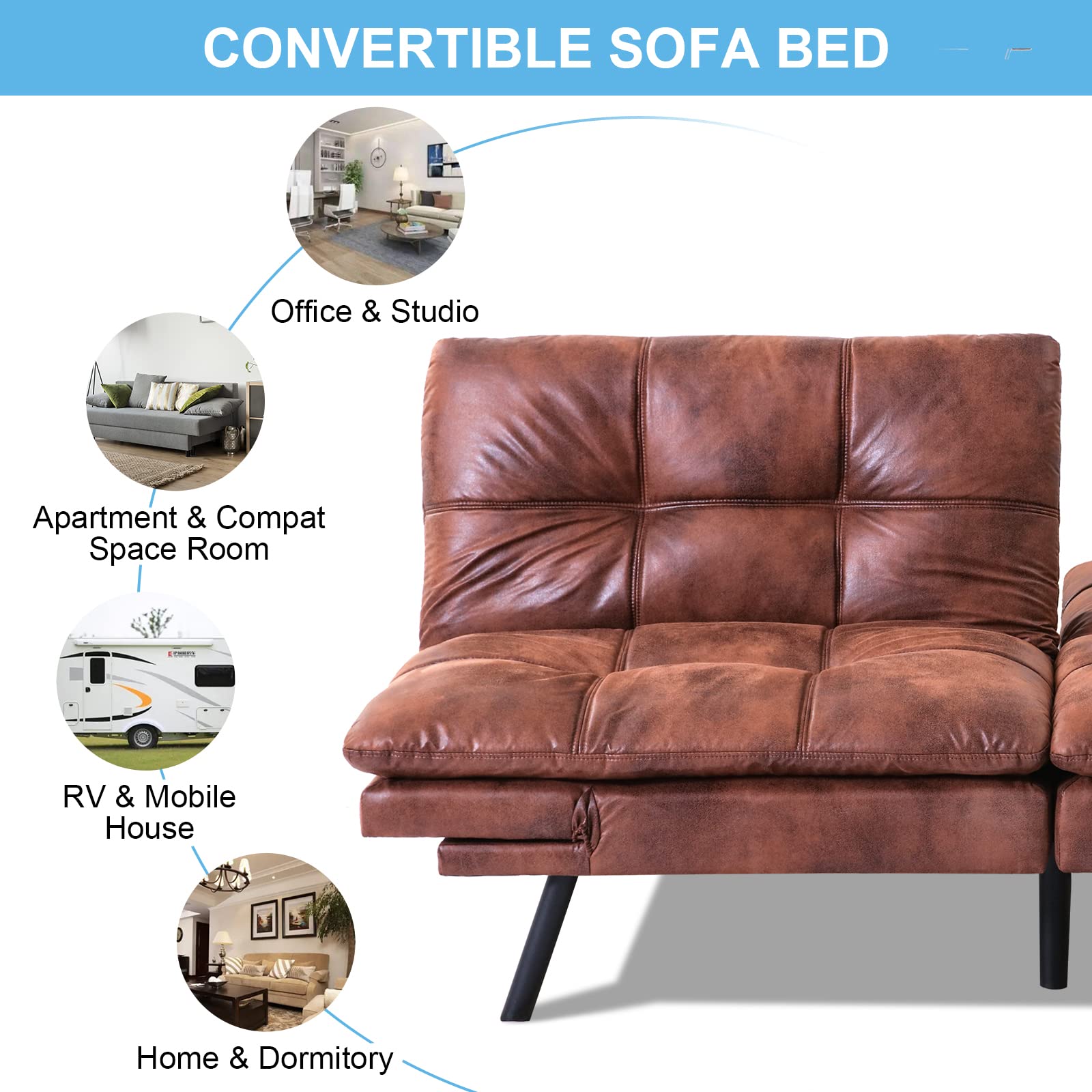 MUUEGM OJL-SF-BROWN-005 Sofabed, Brown