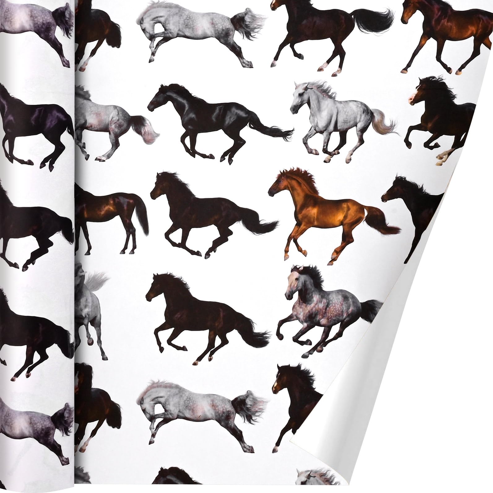 12 Sheets Horse Wrapping Paper Western Cowboy Gift Wrap Paper Redeo Gift Wrap Paper for Birthday Party Baby Shower DIY Craft, 19.7 × 27.6 Inch