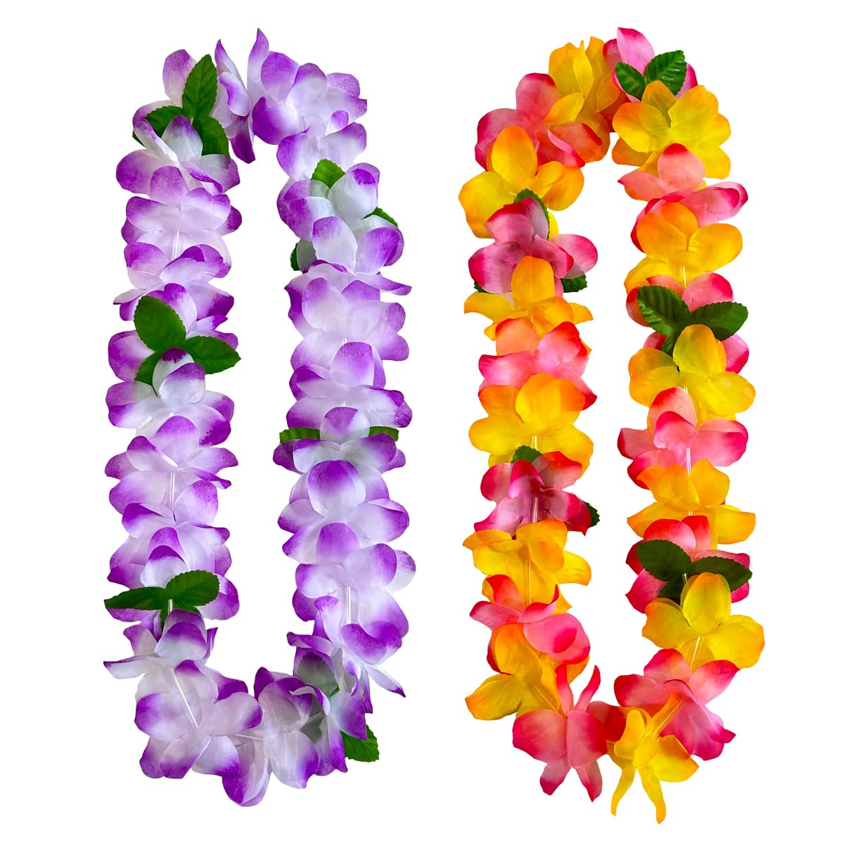 ZZSJNB 10 Counts Hawaiian Leis Necklace Leis Headbands Leis Tropical Luau Hawaii Silk Flower Lei Theme Party Favors Wreaths Headbands Holiday Wedding Beach Birthday Decorations