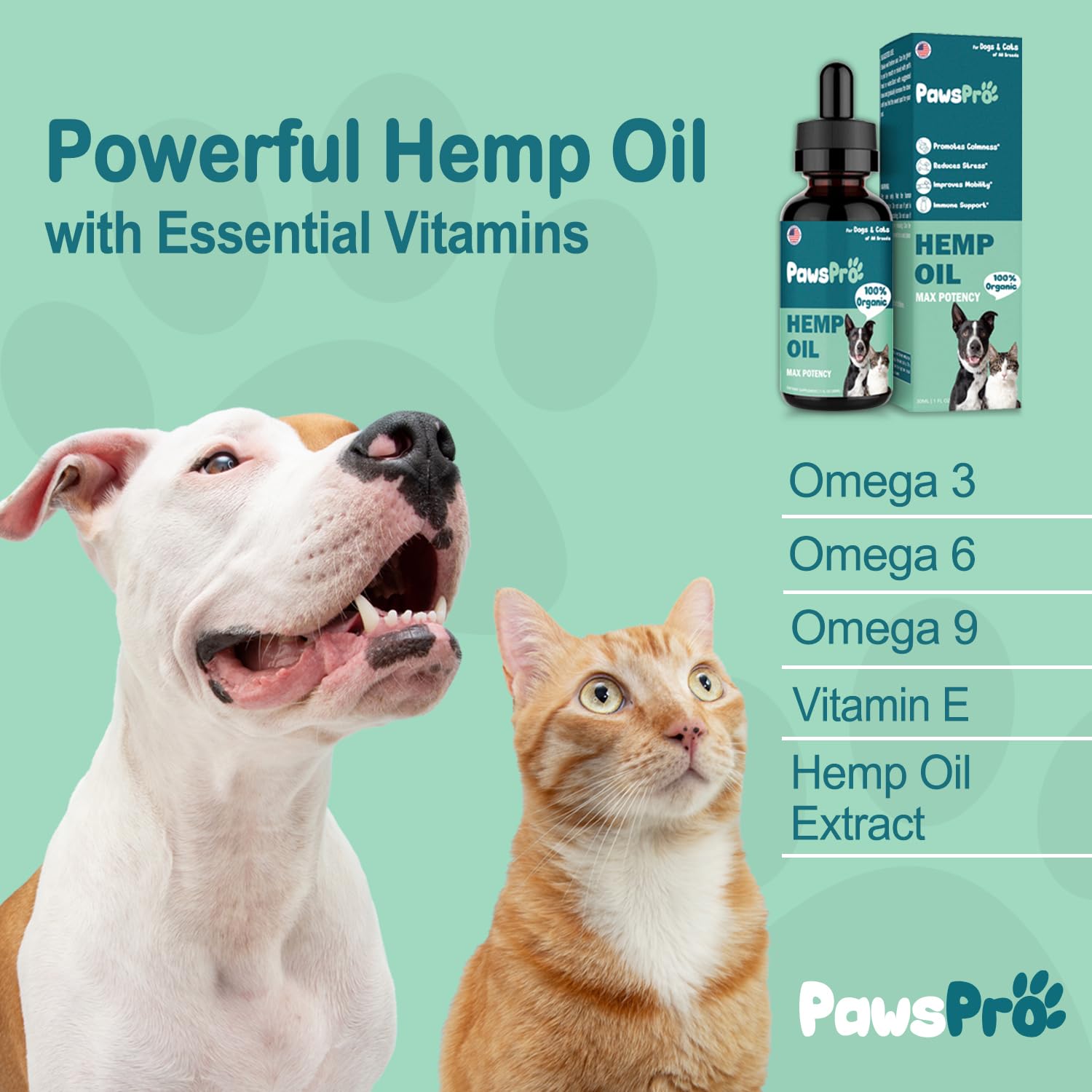 PawsPro Hemp Oil for Dogs and Cats - Helps Pets with Anxiety, Pain, Stress, Sleep, Arthritis, Seizures Relief - Calming Treats Chews - Support Hip and Joint Health (2 Pack)