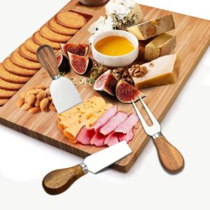 ANBFF Cheese Knife Set 14 Piece, Stainless Steel Cheese Knives, Charcuterie Boards Accessories, Butter Spreader Knife with Corkscrew Wine Opener and Pourer - Premium Gift Box