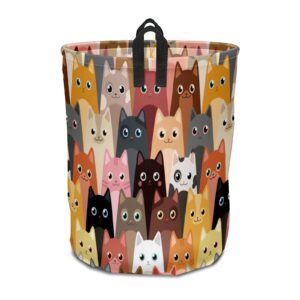 mchuang Cartoon Funny Cat Laundry Hamper,kids laundry Basket,Waterproof Storage Bin for Bedroom,Clothes Organizer Basket,Toys Box,Room Decor