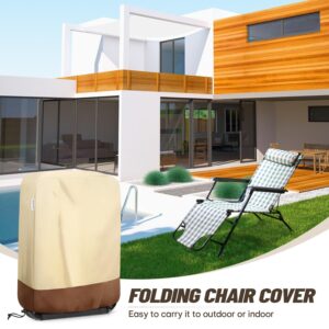 GREHABOR Outdoor Zero Gravity Folding Chair Cover 420D Waterproof Folding Lawn Lounger Recliner Chair Covers Patio Furniture Covers 28 x 43 Inch