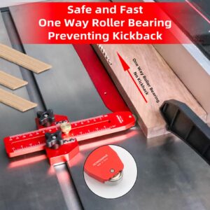 GOINGMAKE Safety Table Saw Jig Thin Rip Jig for Making Repetitive Narrow Thin Strip Cuts Metal Fast Thin Ripping Guide for Table Saw Band Saw Router Table Fits for 3/8" x 3/4" T Slot Woodworking Tools