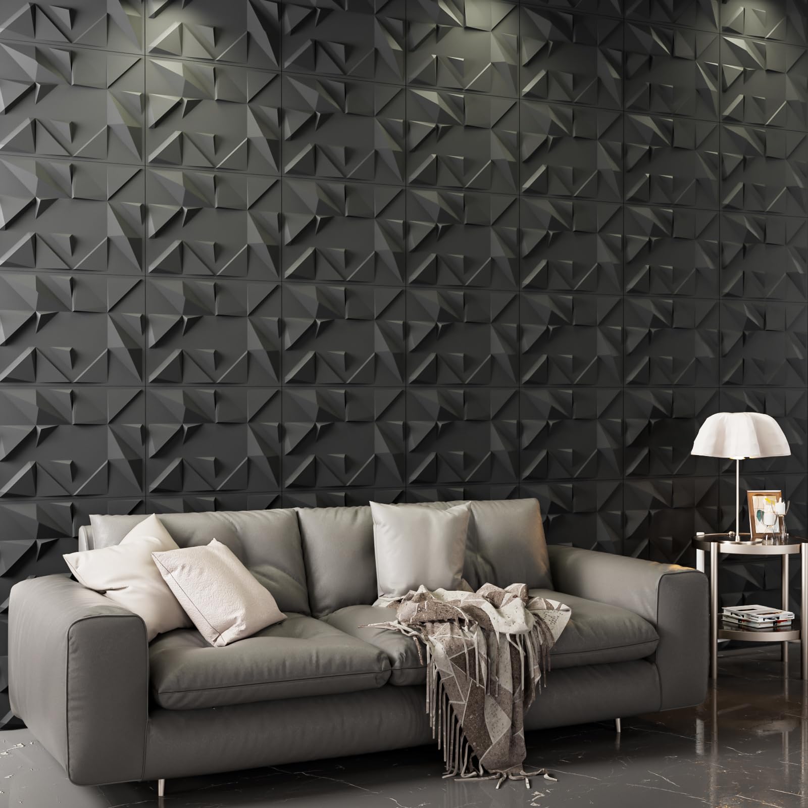 15.7"x11.8" 3D Wall Panels, 24PC Modern Interior Accent Wall Panel Geometric Textured Wall Tiles for for Living Room Hotel Office, Coving 31 Sq.Ft