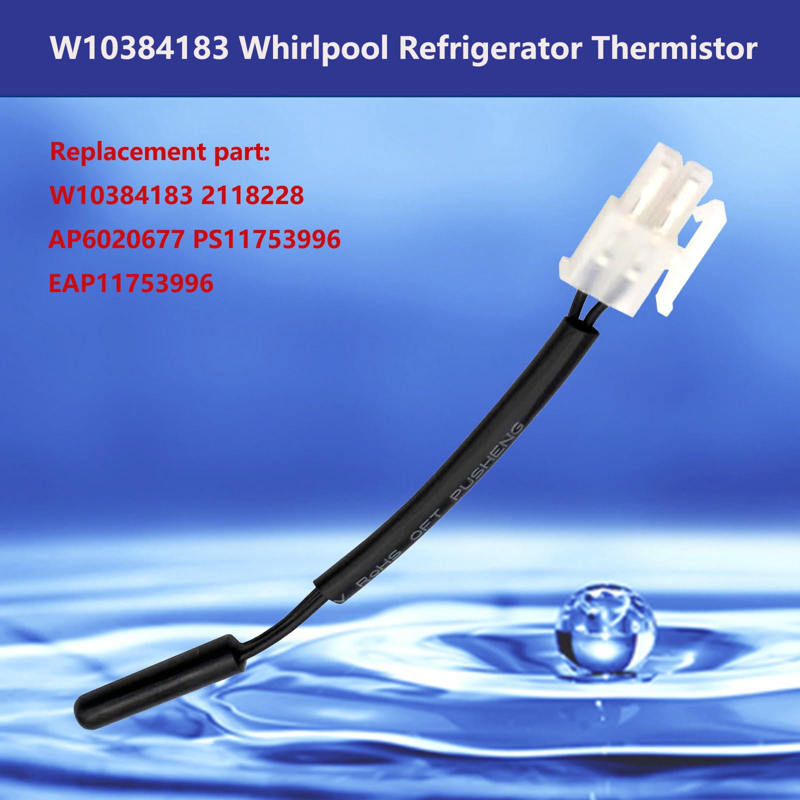 w10384183 refrigerator temperature sensor for whirlpool wpw10384183 ps11753996 2118228