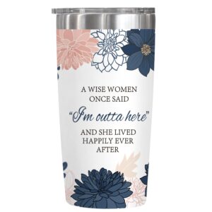 retirement gifts for women-20 oz insulated tumbler teacher retirement gifts, happy retirement gifts for women, friends, bosses, nurses, doctors, mom, grandma, coworkers