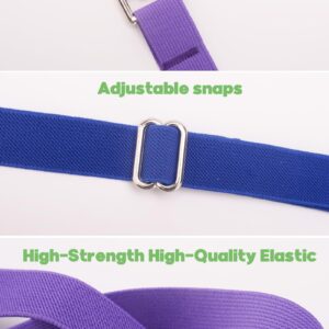 Pack of 6 Adjustable Length Elastic Leg Straps for Horse Blankets,Horse Blanket Sheet Replacement Elastic Leg Strap (6, 2Black+2Blue+2Purple)