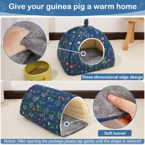 Glittme Guinea Pig Hideout, Soft Guinea Pig Bed and Tunnel, 2 Pack Washable Guinea Pig Tunnel with House Guinea Pig Accessories for Hamster, Rabbit, Bunny, Small Animal