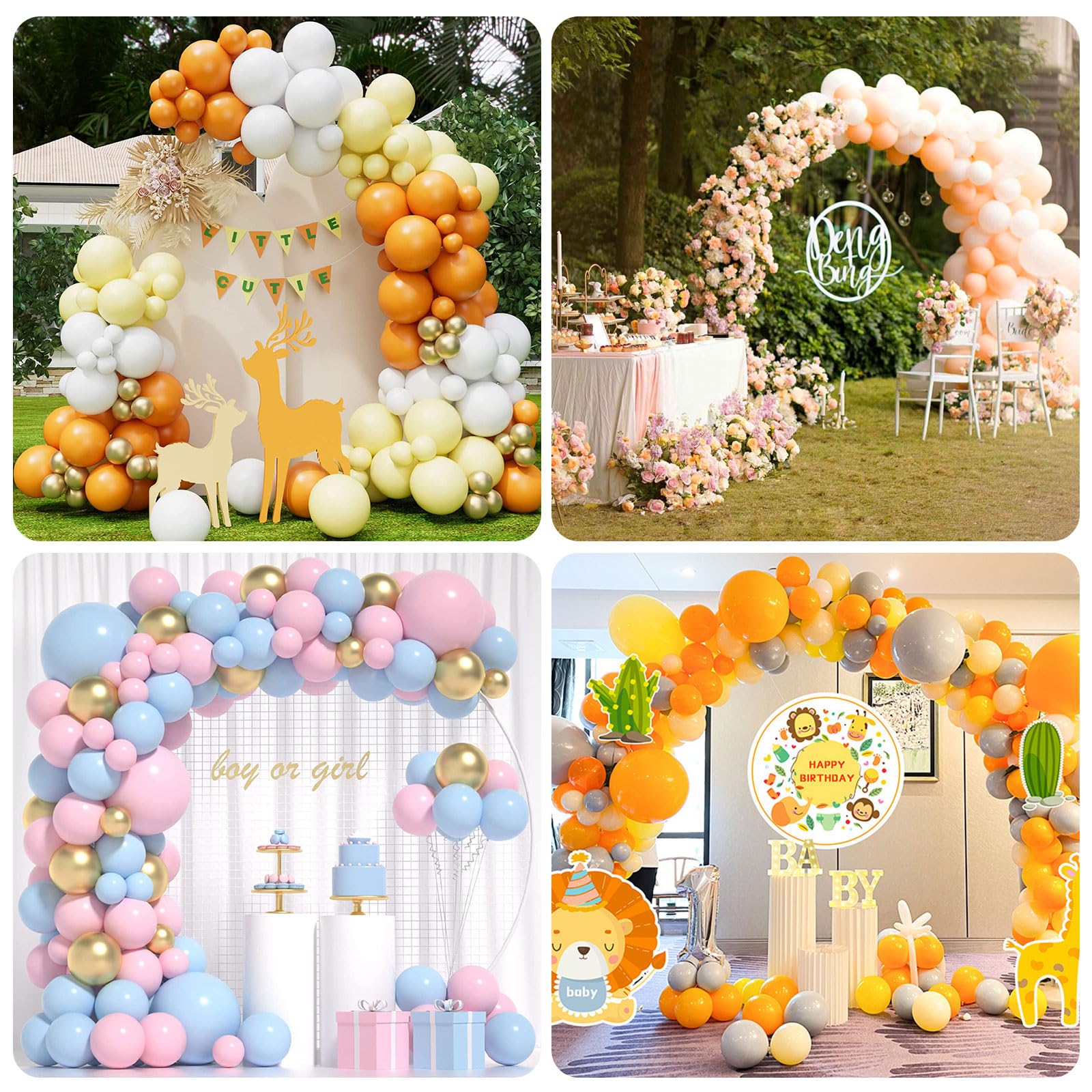 DEYIXUN Gold Balloon Arch Stand Kit, 9.3ft & 6ft Free Bending Soft Balloon Flower Backdrop Stands Set with Water Base for Birthday Party Decorations Baby Shower Wedding Graduation Balloons Decor