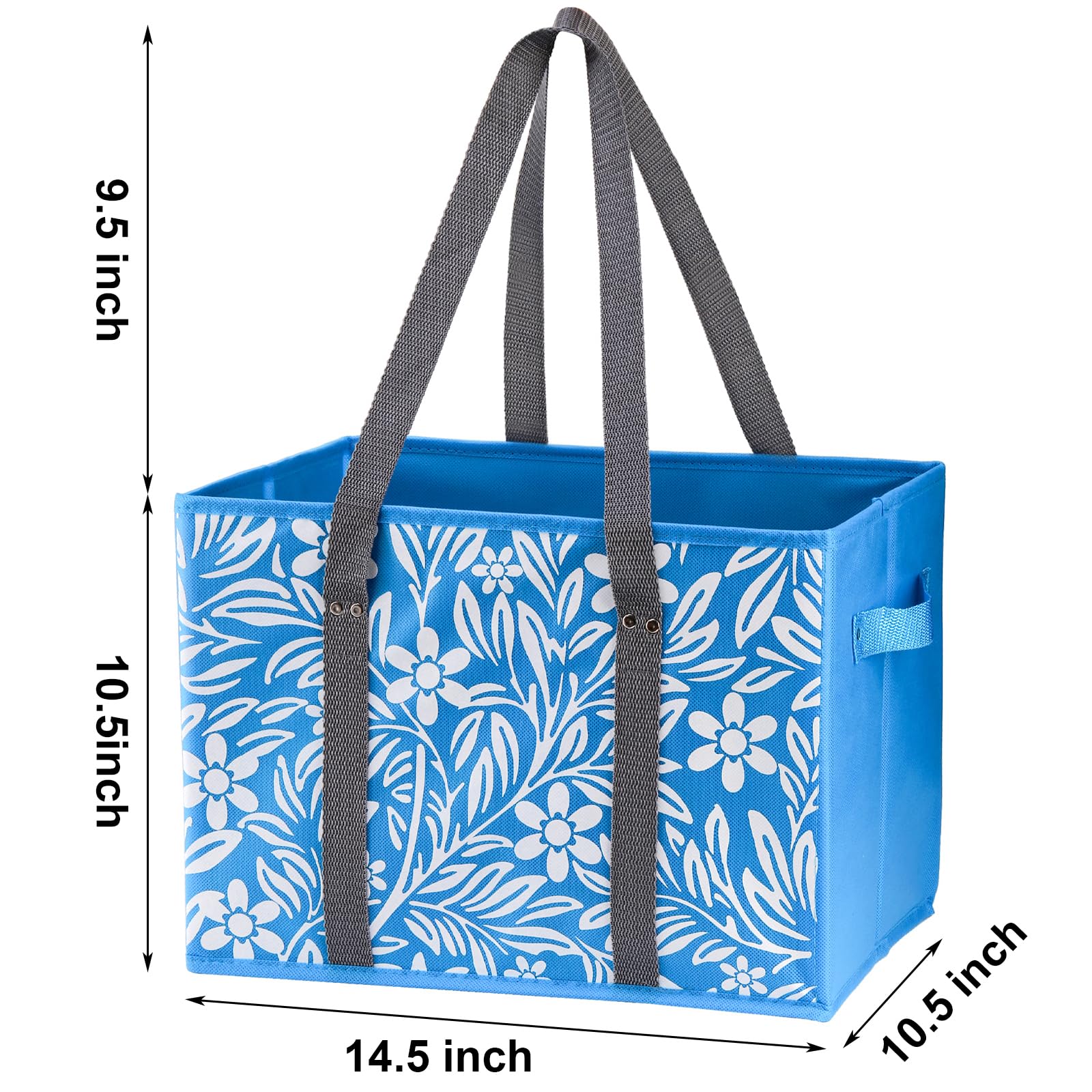 yarlung 4 Pack Reusable Grocery Bags, Collapsible Large Storage Box Bag with Reinforced Bottom and Handle, Heavy Duty Foldable Shopping Tote Bags for Groceries, Clothes, Toys Organizer