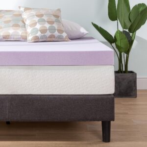 Crown Comfort 4 Inch Lavender Infused Ventilated Memory Foam Bed Topper - Queen