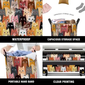 mchuang Cartoon Funny Cat Laundry Hamper,kids laundry Basket,Waterproof Storage Bin for Bedroom,Clothes Organizer Basket,Toys Box,Room Decor