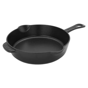 staub fry pans cast iron 8.5-inch traditional deep skillet-black