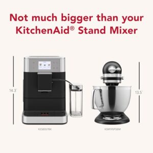 KitchenAid Fully Automatic Espresso Machine KF7 with Milk Attachment, KES8557BK, Cast Iron Black