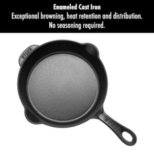 STAUB Fry Pans Cast Iron 8.5-inch Traditional Deep Skillet-Black