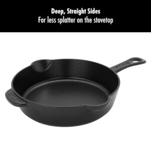 STAUB Fry Pans Cast Iron 8.5-inch Traditional Deep Skillet-Black