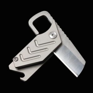 geeber Outdoor Survival EDC Keychain Minimalist Titanium Folding Mini Size Utility Pocket Knife