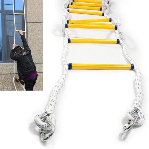 Ladder Safety Rope Escape Ladder with Lifesaving Rock Climbing Home Engineering Rescue Rope Ladder Emergency Fire,3m/9.8ft