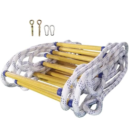 Emergency Fire Ladder Safety Rope Escape Ladder with Lifesaving Rock Climbing Home Engineering Rescue Rope Ladder,50m/164ft