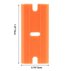 Coufce 300 Pieces Plastic Razor Blade Orange Double Edged Razor Scraper Tool Safety Glass Scraper for Removing Decals, Stickers, Clean Car Window, Adhesive Label