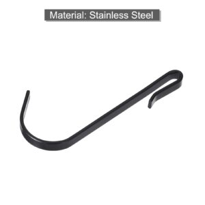 uxcell 10pcs Stainless Steel J Shaped Hooks, Clip-on Hook Wire Rack Hook for Kitchen, Bedroom, Office, Wire Shelf Black 2.55INCH