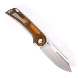 JEABROTHER Pocket Folding Knife, Stone Wash 14C28N Blade PEI Handle, Suitable for EDC Outdoor