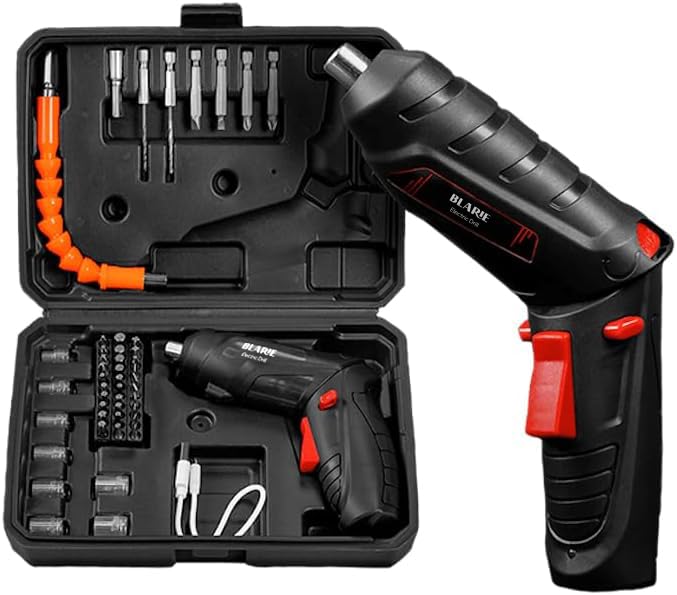 Apex Drill Cordless Screwdriver Rechargeable, Slectric Screwdriver Kit, Portable Home Use Power Screwdriver Set, All In One Tool (Complete Set)