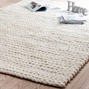 generic pella off white rug/ivory/cream rug for living room, ivory area rugs for bedroom, off white living room rugs, chunky rug, knotted cozy soft wool rug, aesthetic rug (8x10)