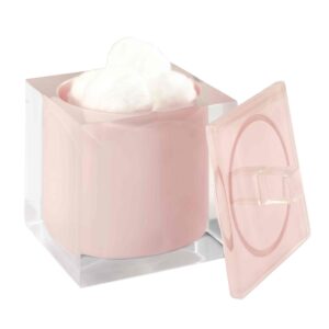 IZOD - Covered Jar, Resin Countertop Accessories, Dorm Room Essentials, Perfect for Bathroom or Vanity (Marina Collection, Pink)