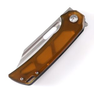 JEABROTHER Pocket Folding Knife, Stone Wash 14C28N Blade PEI Handle, Suitable for EDC Outdoor